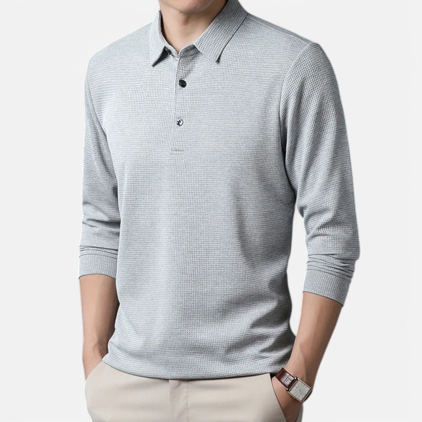 Men’s Long Sleeve Polo Shirt – Casual Elegance, Summer Comfort