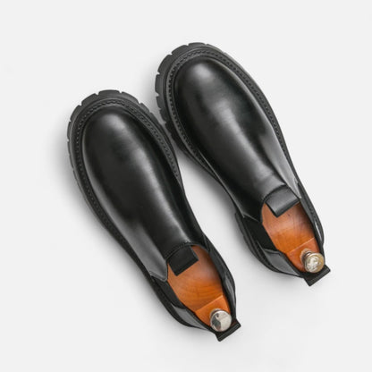 Men’s Leather Shoes with Thick Sole – Bold Presence, Refined Elegance