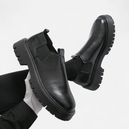 Men’s Leather Shoes with Thick Sole – Bold Presence, Refined Elegance