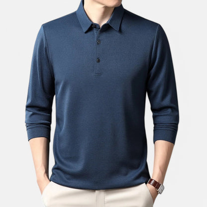 Men’s Long Sleeve Polo Shirt – Casual Elegance, Summer Comfort