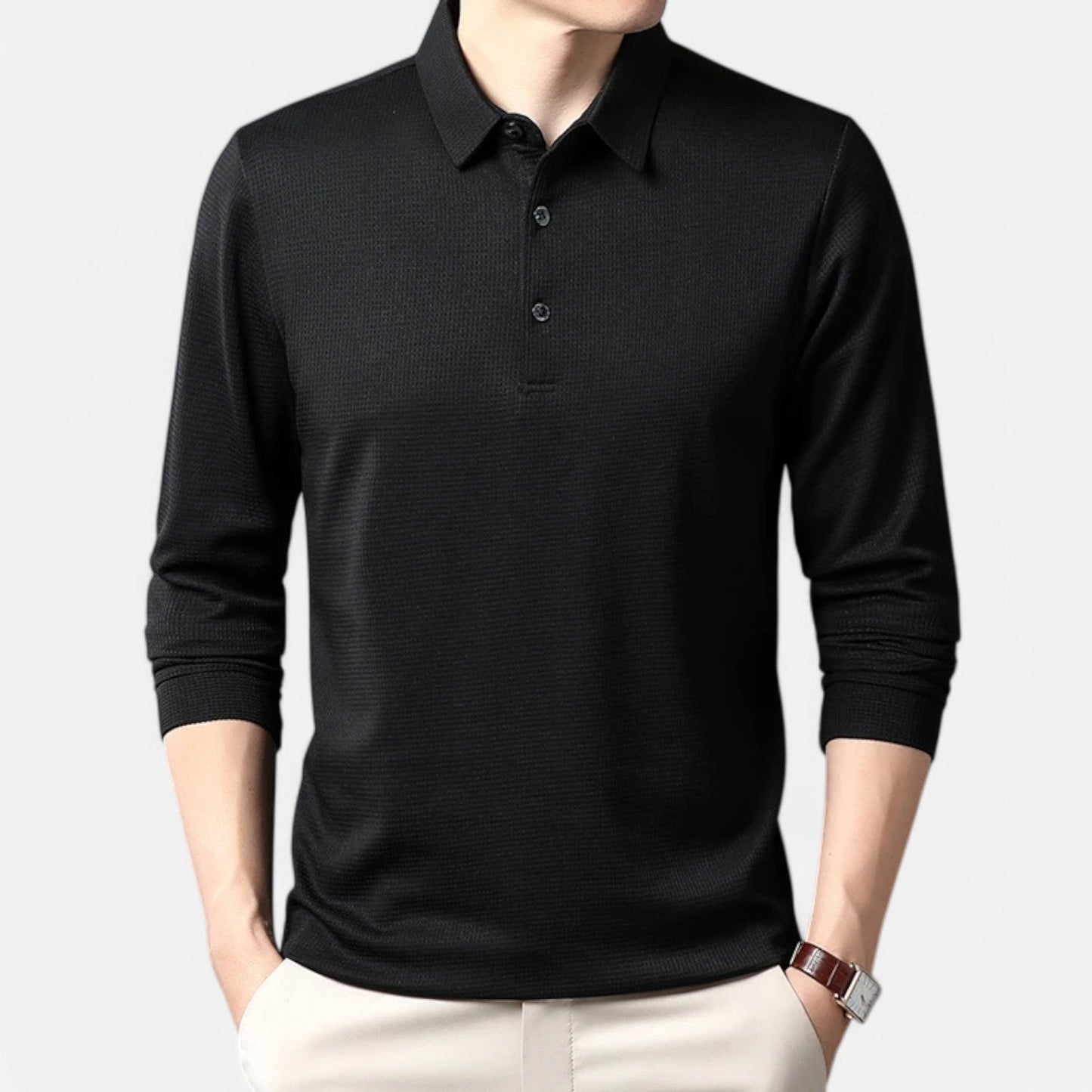 Men’s Long Sleeve Polo Shirt – Casual Elegance, Summer Comfort