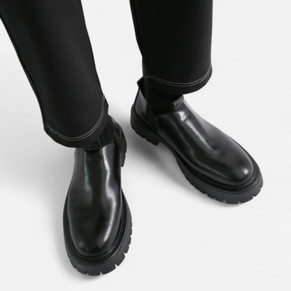 Men’s Leather Shoes with Thick Sole – Bold Presence, Refined Elegance