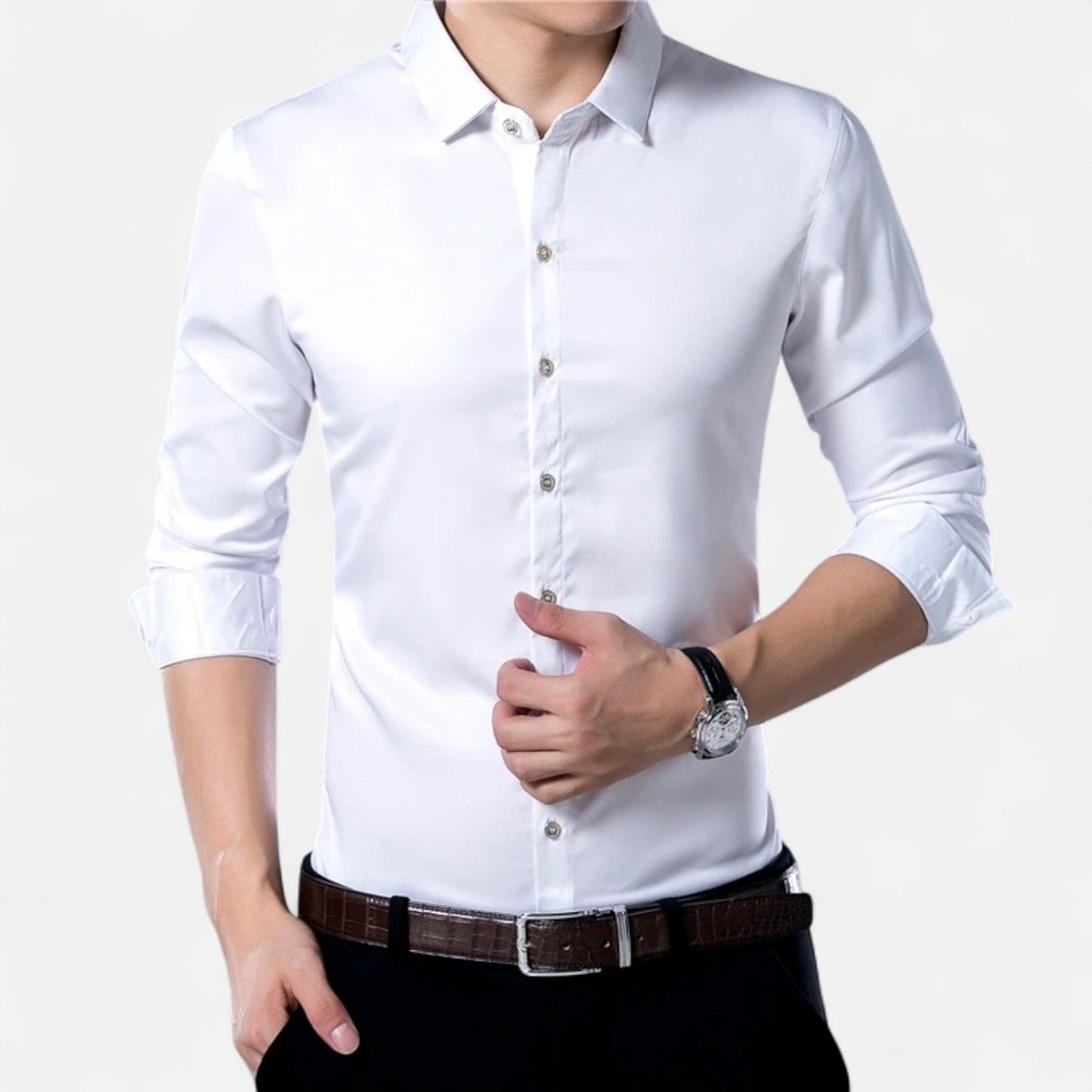 Men’s Long Sleeve Dress Shirt – Classic Elegance, Timeless Versatility