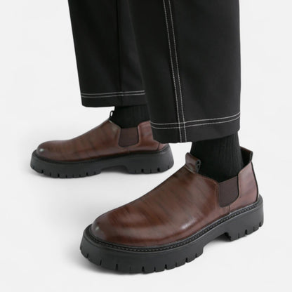 Men’s Leather Shoes with Thick Sole – Bold Presence, Refined Elegance