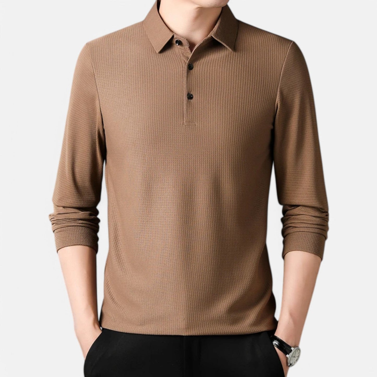 Men’s Long Sleeve Polo Shirt – Casual Elegance, Summer Comfort