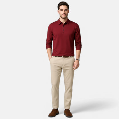 Men’s Long Sleeve Polo Shirt – Casual Elegance, Summer Comfort