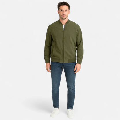 Men’s Suede Zip Jacket – Textured Sophistication & Casual Elegance
