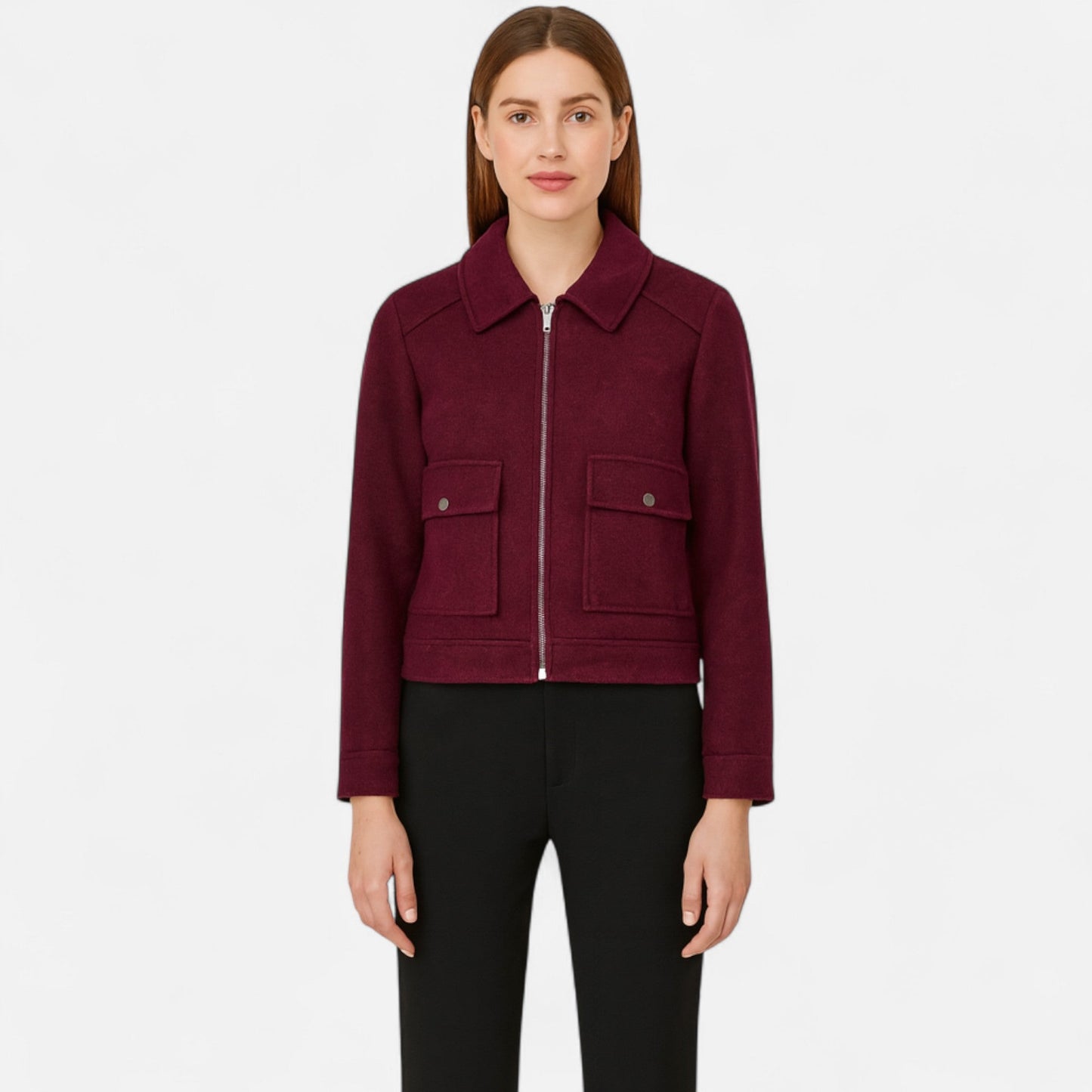 Women’s Winter Zip-Up Jacket – Thermal Elegance, Modern Silhouette