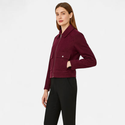 Women’s Winter Zip-Up Jacket – Thermal Elegance, Modern Silhouette