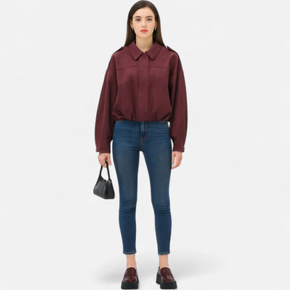Women’s Oversized Suede Jacket – Soft Touch, Relaxed Chic