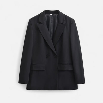 Women’s Double-Breasted Long Sleeve Blazer – Elegant Structure, Defined Silhouette