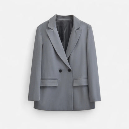 Women’s Double-Breasted Long Sleeve Blazer – Elegant Structure, Defined Silhouette
