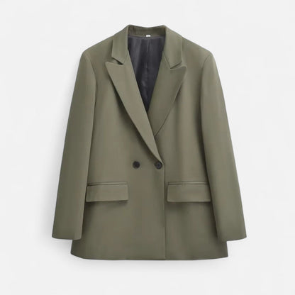 Women’s Double-Breasted Long Sleeve Blazer – Elegant Structure, Defined Silhouette