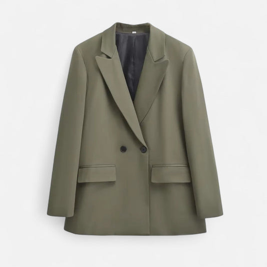 Women’s Double-Breasted Long Sleeve Blazer – Elegant Structure, Defined Silhouette