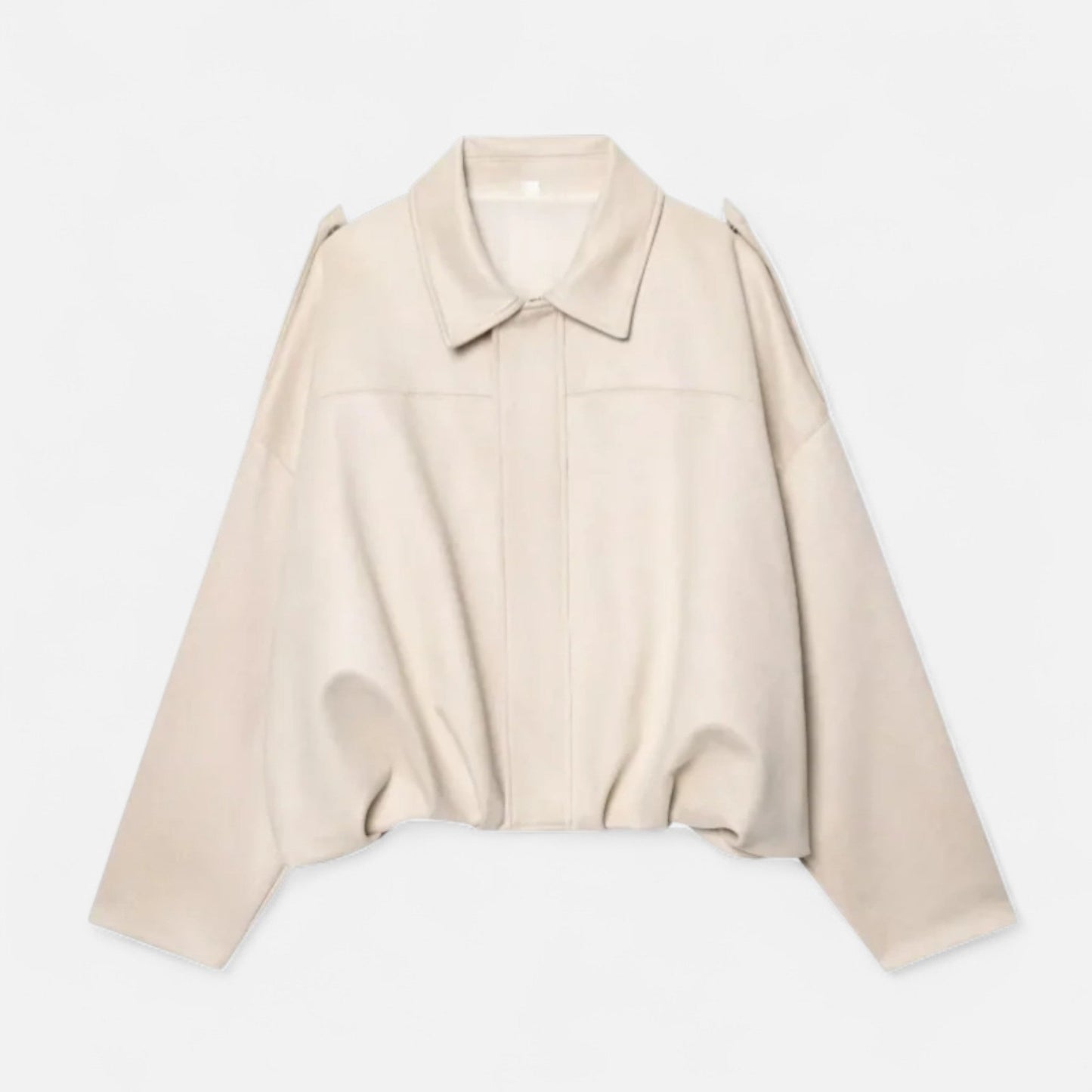 Women’s Oversized Suede Bomber Jacket – Relaxed Volume, Luxurious Texture