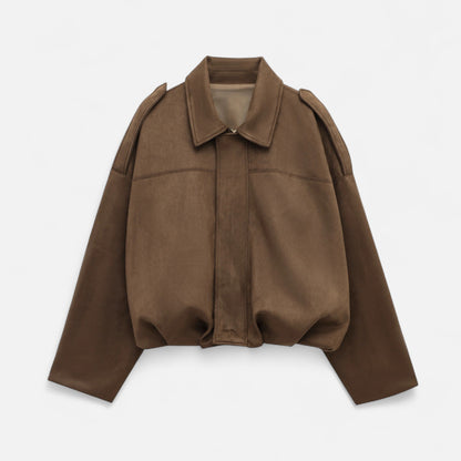 Women’s Oversized Suede Jacket – Soft Touch, Relaxed Chic