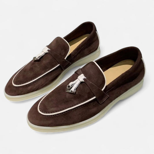 Men’s Premium Suede Loafers – Flat Sole, Slip-On Summer Style
