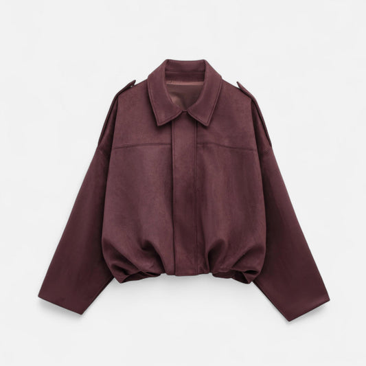 Women’s Oversized Suede Jacket – Soft Touch, Relaxed Chic